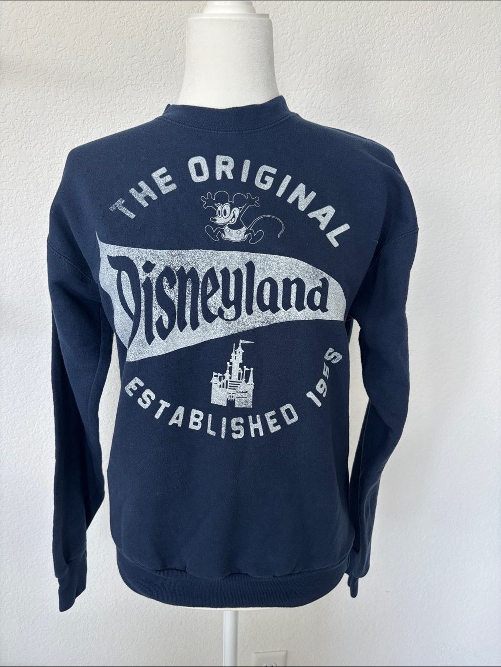 Disney Parks Authentic Original Disneyland Pennant Crewneck Sweatshirt
